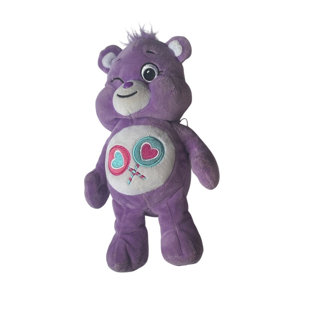Care Bears Share‎ Bear Purple Plush 2020 Basic  Winking Lollipop Stuffed Animal